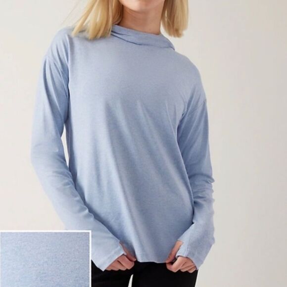 Athleta Uptempo Hoodie Sweatshirt Light Blue Size Small - Picture 1 of 10